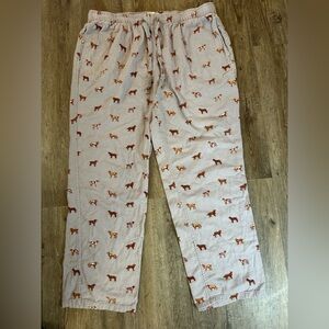 J Crew Mercantile Dog Print Pajama Pants Large Cotton Lounge